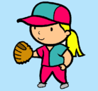 Dibujo Jugadora de béisbol pintado por clara