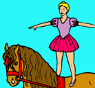 Dibujo Trapecista encima de caballo pintado por hannahmontana