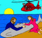 Dibujo Rescate ballena pintado por luciaylidia