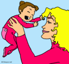 Dibujo Madre con su bebe pintado por luiiz