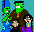 Dibujo Familia de monstruos pintado por irene