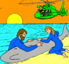 Dibujo Rescate ballena pintado por cristina
