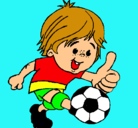 Dibujo Chico jugando a fútbol pintado por UNAI