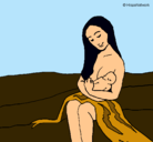 Dibujo Madre con su bebe pintado por llasminmagaly