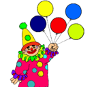 Dibujo Payaso con globos pintado por dieguito