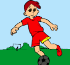 Dibujo Jugar a fútbol pintado por rosi