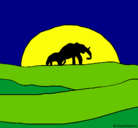 Dibujo Elefante en el amanecer pintado por lauramarcela