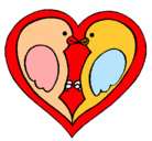 Dibujo Pajaritos enamorados pintado por mariam