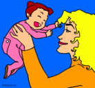 Dibujo Madre con su bebe pintado por claudia90z87