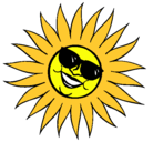Dibujo Sol con gafas de sol pintado por thiaresita