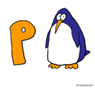 Dibujo Pingüino pintado por P
