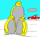 Dibujo Familia pingüino pintado por chritian