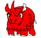 Dibujo Rinoceronte pintado por irvin