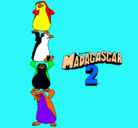 Dibujo Madagascar 2 Pingüinos pintado por olli