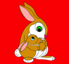 Dibujo Madre conejo pintado por yenhy