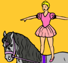 Dibujo Trapecista encima de caballo pintado por YOLANDA