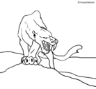 Dibujo Tigre con afilados colmillos pintado por zoraya