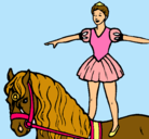 Dibujo Trapecista encima de caballo pintado por jose