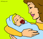 Dibujo Madre con su bebe II pintado por sha17sha