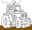 Dibujo Tractor en funcionamiento pintado por gavryy