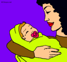 Dibujo Madre con su bebe II pintado por frutillita.lulu