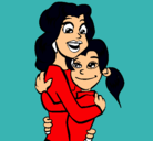 Dibujo Madre e hija abrazadas pintado por brendamartinmarchena