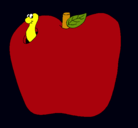 Dibujo Gusano en la fruta pintado por brendaantonella