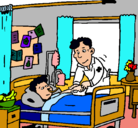 Dibujo Niño hospitalizado pintado por manuel