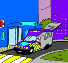 Dibujo Ambulancia en el hospital pintado por oscar