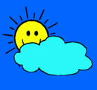 Dibujo Sol y nube pintado por PAULA