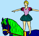 Dibujo Trapecista encima de caballo pintado por azubuelabuelomama