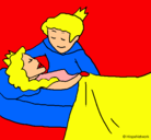 Dibujo La princesa durmiente y el príncipe pintado por hanya