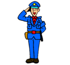 Dibujo Policía saludando pintado por DIEGO