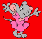 Dibujo Rata con vestido pintado por ratoncita