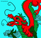 Dibujo Dragón japonés pintado por shaquille