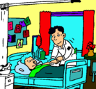 Dibujo Niño hospitalizado pintado por sandra