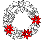 Dibujo Corona de flores navideña pintado por angelica