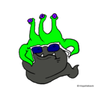 Dibujo Extraterrestre con gafas pintado por luisorlvkxyxlfgcfiflt