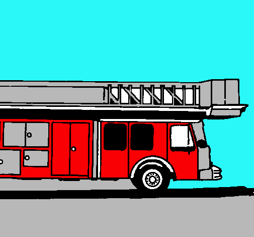 Camión de bomberos con escalera