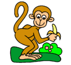 Dibujo Mono pintado por monito