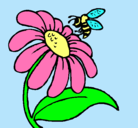 Dibujo Margarita con abeja pintado por annerys