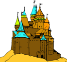 Dibujo Castillo medieval pintado por toreon