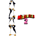 Dibujo Madagascar 2 Pingüinos pintado por magali