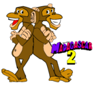 Dibujo Madagascar 2 Manson y Phil 2 pintado por tatiana