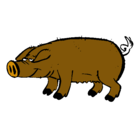 Dibujo Cerdo con pezuñas negras pintado por sandra
