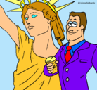 Dibujo Estados Unidos de América pintado por laura