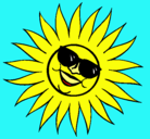 Dibujo Sol con gafas de sol pintado por NADIA