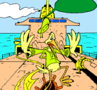 Dibujo Cigüeña en un barco pintado por NATALIA