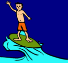 Dibujo Surfista pintado por pecellina