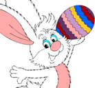Dibujo Conejo y huevo de pascua II pintado por camila